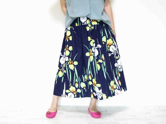 OKINAWA SKIRT LONG -upcycled from unused summer KIMONO 第2張的照片