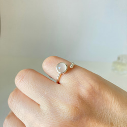 う*ん様 K9 ムーンストーン リング ムーンストーンのオープンリング：ピンキーリングにも（Silver925