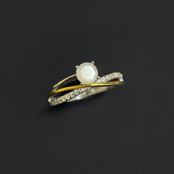 印度白月亮石純銀戒指 (溫潤白光) 第1張的照片