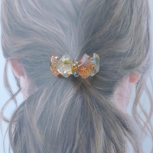 サマージュエルポニーフック(オレンジ) ポニーフック・ヘアカフス チビ 
