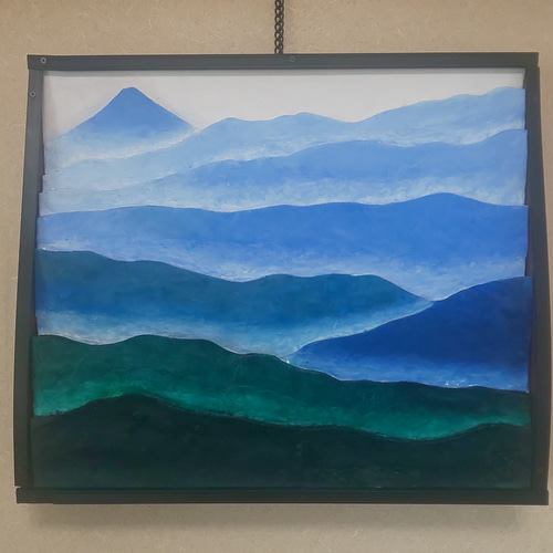 未来アート「富士と南アルプス」（クレイ絵画） 絵画 山川工房