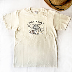 【５月中旬発送】Rabbit Tea  Tシャツ（クリーム）｜うさぎ〔動物シリーズ〕 7枚目の画像