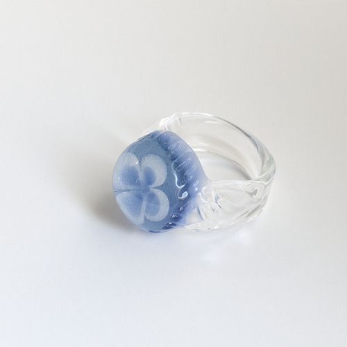 14号再販 みずくらげ風リング ガラスの指輪 指輪・リング Glass 14号再販 みずくらげ風リング ガラスの指輪 指輪・リング Glass