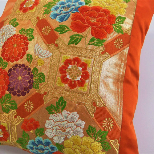 k-036】45×45cm用/クッションカバー/牡丹・正絹・和柄 k-036】45×45cm用/クッションカバー/牡丹・正絹・和柄