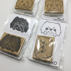 【完成品】消しゴムはんこ　顔だけわんこ　大 3枚目の画像