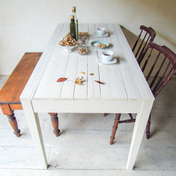 古材ダイニングテーブル  パレットテーブル ガーデンテーブル ジャンクアンークテーブル W1400×D700 店舗什器 1枚目の画像