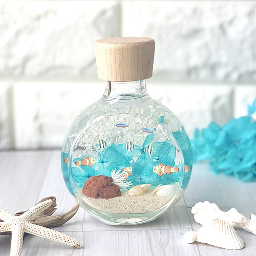 翌日発送】夏の海底ハーバリウム 熱帯魚 晴れやかブルー2024 ハー