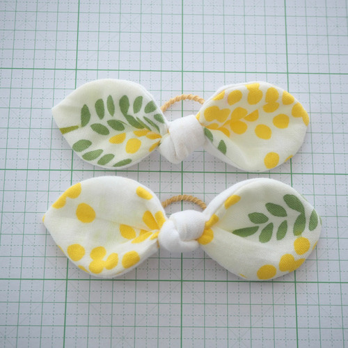 ミモザ ベビースタイ ヘアゴム ヘアピン セット ＊ ハンドメイド