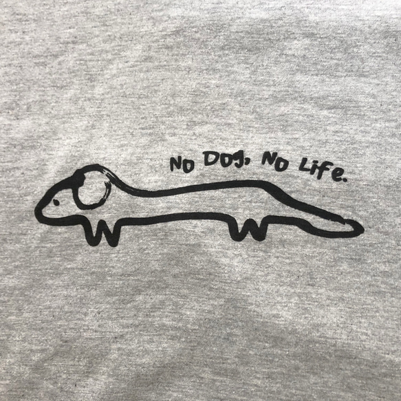 NO DOG, NO LIFE柄Tシャツ（コットン） 2枚目の画像