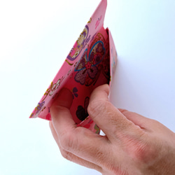 京友禅和紙長財布 カードケース「金茶小槌」 同柄セット 両面ポケットタイプ キャッシュレス スリム 記念品 日本土産 6枚目の画像