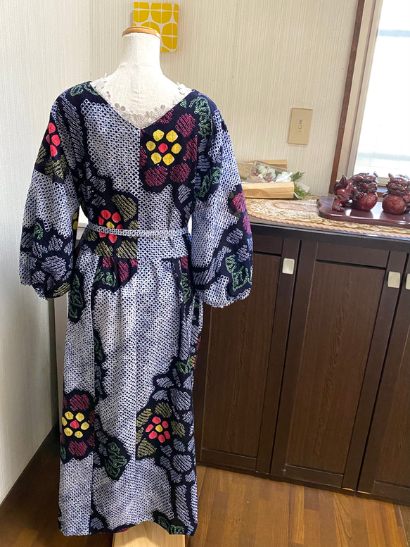 絞り染め 有松・鳴海絞りのワンピース