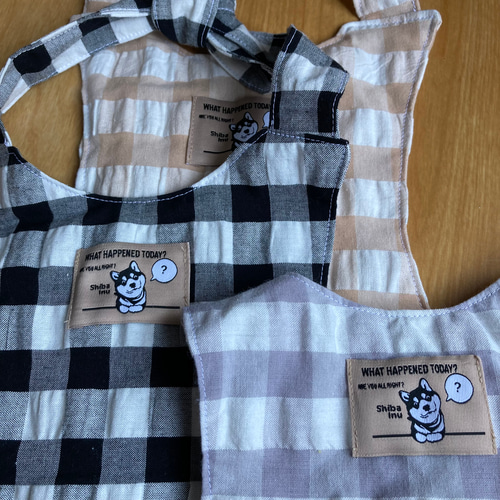 犬用 クールエプロン オシャレに熱中症予防 犬服 ギンガムチェック柄