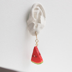 西瓜 三角西瓜片 耳環 吊飾 六分娃可用 仿真食物 夏日 スイカ 第10張的照片