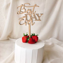 【Best day everトッパー】木製　ケーキトッパー　結婚式　ウェディング　ウェディングケーキトッパー 6枚目の画像