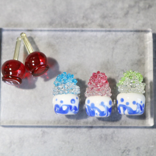 期間限定SALE＊ガラスのお祭り「かき氷とりんごあめ」ガラスの縁日 