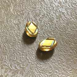 1個　レア　1970s 西ドイツ　18×13mm  ヴィンテージガラス　オーバル　カボション　オーロラ　AB加工 5枚目の画像