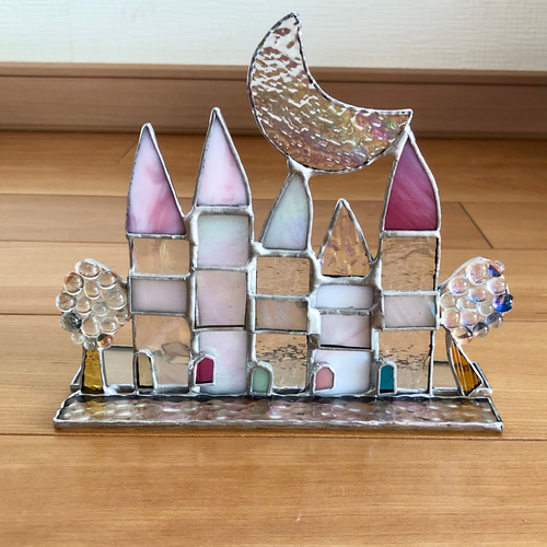 ステンドグラス　ハンドメイド　もこ ステンドグラス風モビール Cの通販 by mami's shop｜ラクマ