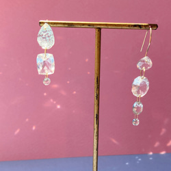 Prana gem drops ✴︎滴る宝石のしずく✴︎アクアマリン ✴︎クリスタル✴︎グリーンアメジスト✴︎14kgf 7枚目の画像