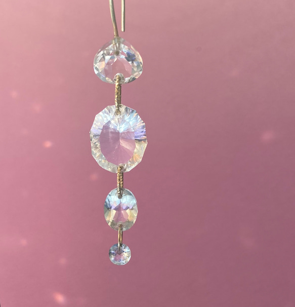Prana gem drops ✴︎滴る宝石のしずく✴︎アクアマリン ✴︎クリスタル✴︎グリーンアメジスト✴︎14kgf 9枚目の画像