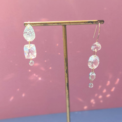 Prana gem drops ✴︎滴る宝石のしずく✴︎アクアマリン ✴︎クリスタル✴︎グリーンアメジスト✴︎14kgf 6枚目の画像