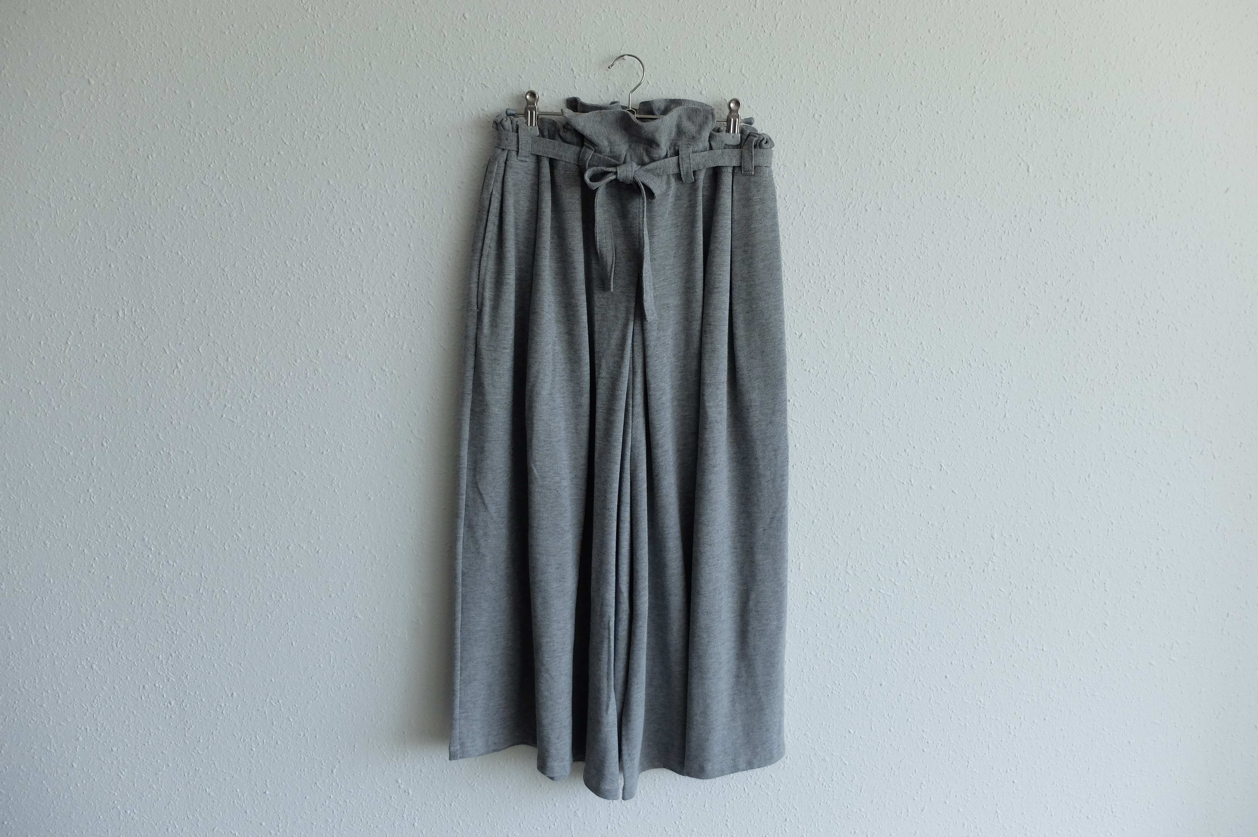 きるもの｜袴パンツ｜オーガニックコットン鹿の子編み グレー［unisex freesize］