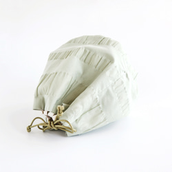 ちょっぴりレトロなシアーカラーのミニ巾着(セージグリーン)<bag019> 8枚目の画像