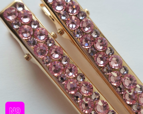 大人可愛い きらきらスワロフスキー ヘアクリップ サイド・おくれ毛