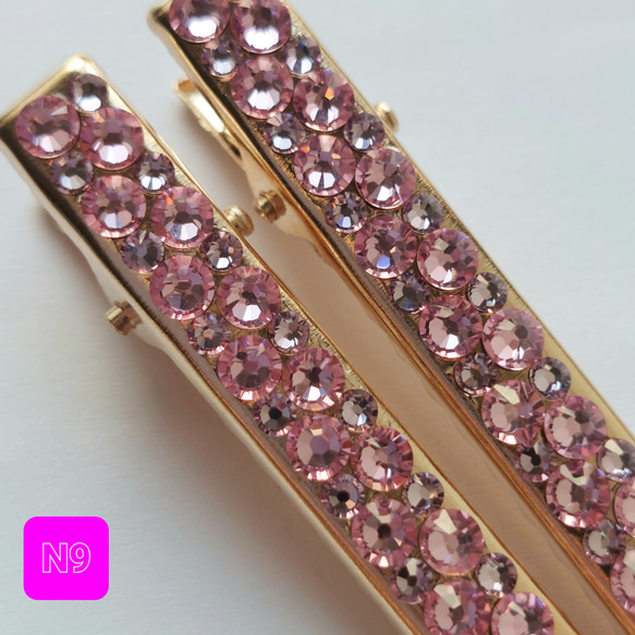 アレクサンドルドゥパリ 花形ヘアピン スワロフスキー ピンク キラキラ