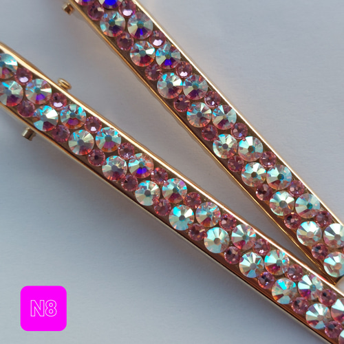 大人可愛い きらきらスワロフスキー ヘアクリップ サイド・おくれ毛