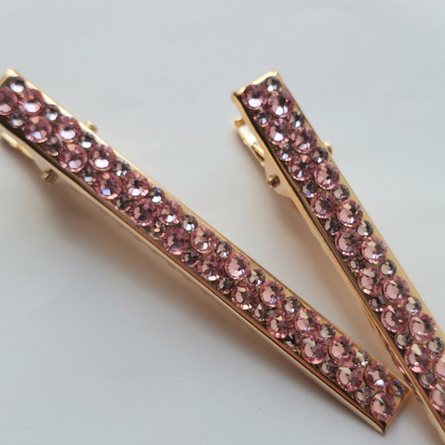 大人可愛い きらきらスワロフスキー ヘアクリップ サイド・おくれ毛