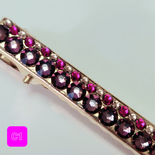 大人可愛い きらきらスワロフスキー ヘアクリップ サイド・おくれ毛