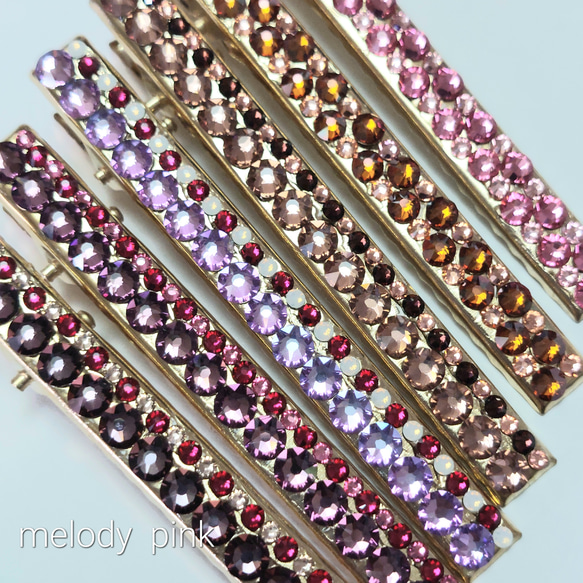 大人可愛い きらきらスワロフスキー ヘアクリップ サイド・おくれ毛