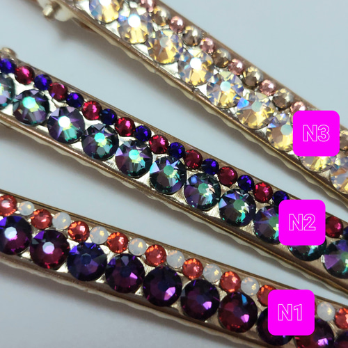 大人可愛い きらきらスワロフスキー ヘアクリップ サイド・おくれ毛