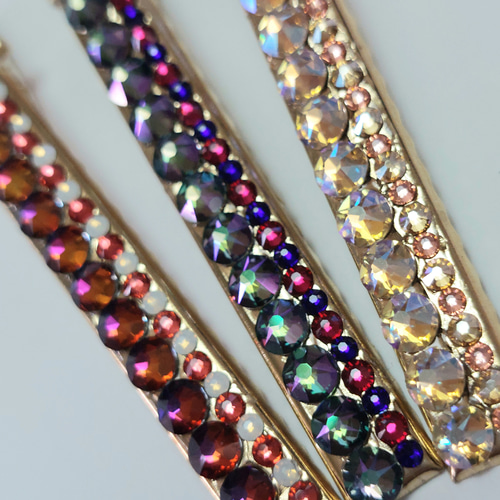 大人可愛い きらきらスワロフスキー ヘアクリップ サイド・おくれ毛