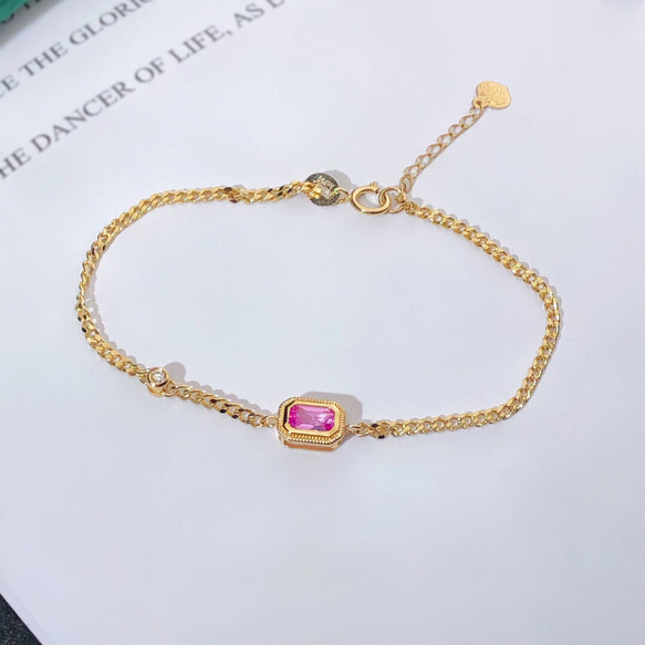 ピンクサファイアブレスレットk18 ブレスレット パール大好き(購入前に 