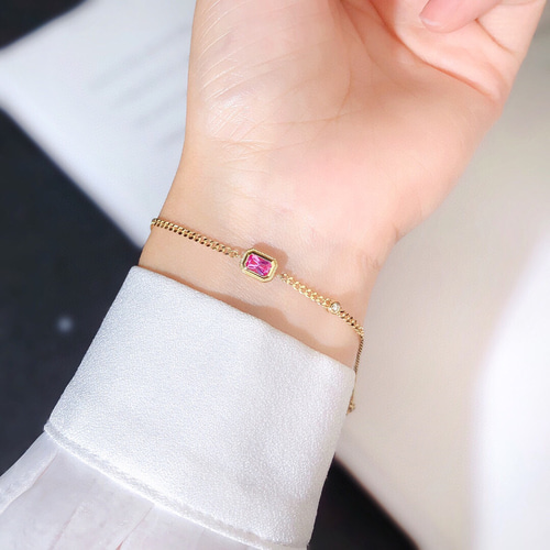 ピンクサファイアブレスレットk18 ブレスレット パール大好き(購入前に 