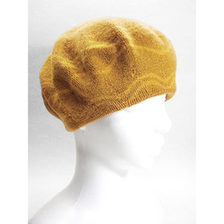 Sサイズ・ベレー帽（フラワーなライン）（オレンジ色） 2枚目の画像