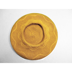 Sサイズ・ベレー帽（フラワーなライン）（オレンジ色） 5枚目の画像