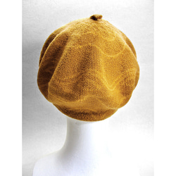 Sサイズ・ベレー帽（フラワーなライン）（オレンジ色） 3枚目の画像