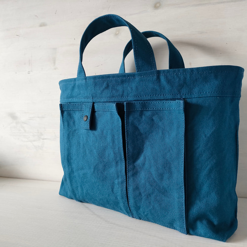 道具袋*11号帆布青緑 トートバッグ 小さめレッスンバッグ【小学校入学