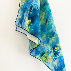 水彩設計棉麻夏季迷你圍巾手帕棉麻天然材質 第8張的照片