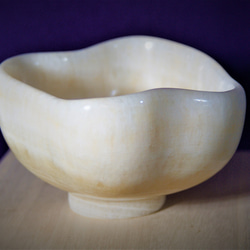 石の器　抹茶茶碗　『夕顔』天然石オニックス　彫刻家による手彫りの作品　花器 1枚目の画像
