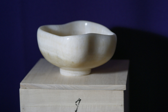 石の器　抹茶茶碗　『夕顔』天然石オニックス　彫刻家による手彫りの作品　花器 10枚目の画像
