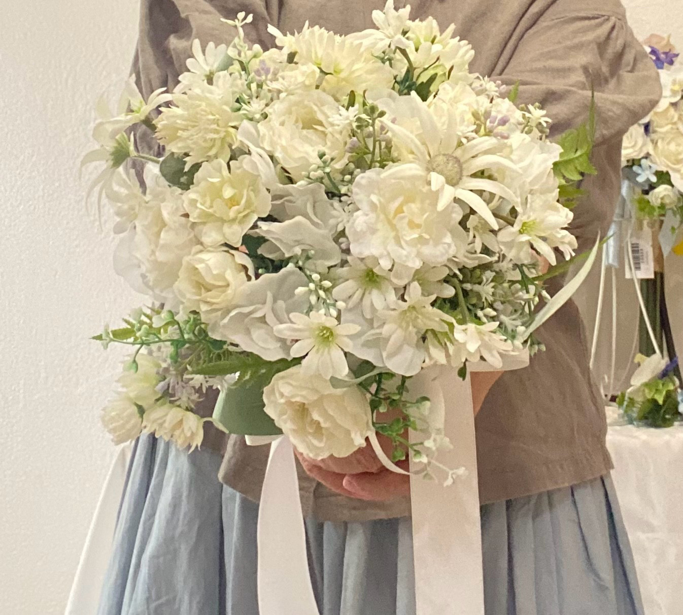 アーティフィシャルフラワー(造花)ブーケ・ブートニア セット 大きから
