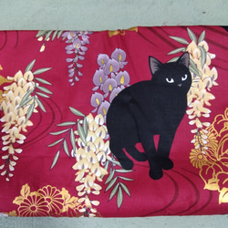 黒猫と藤柄 半幅帯【セミオーダー】 和装小物（帯・半襟） ようか 通販  