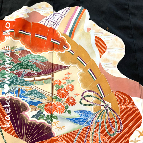 □フォーマルツーピース□黒留袖☆和モダン（着物リメイク  