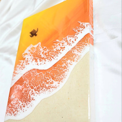 海のアートボード 波 海 レジン アート 夕日 サンセット ビーチ 4枚目の画像