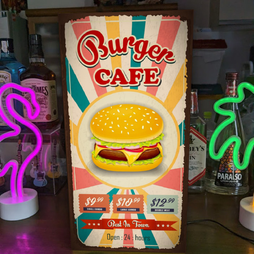 Lサイズ】ハンバーガー カフェ 看板 置物 アメリカンレトロ Lサイズ】ハンバーガー カフェ 看板 置物 アメリカンレトロ