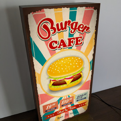 Lサイズ】ハンバーガー カフェ 看板 置物 アメリカンレトロ Lサイズ】ハンバーガー カフェ 看板 置物 アメリカンレトロ