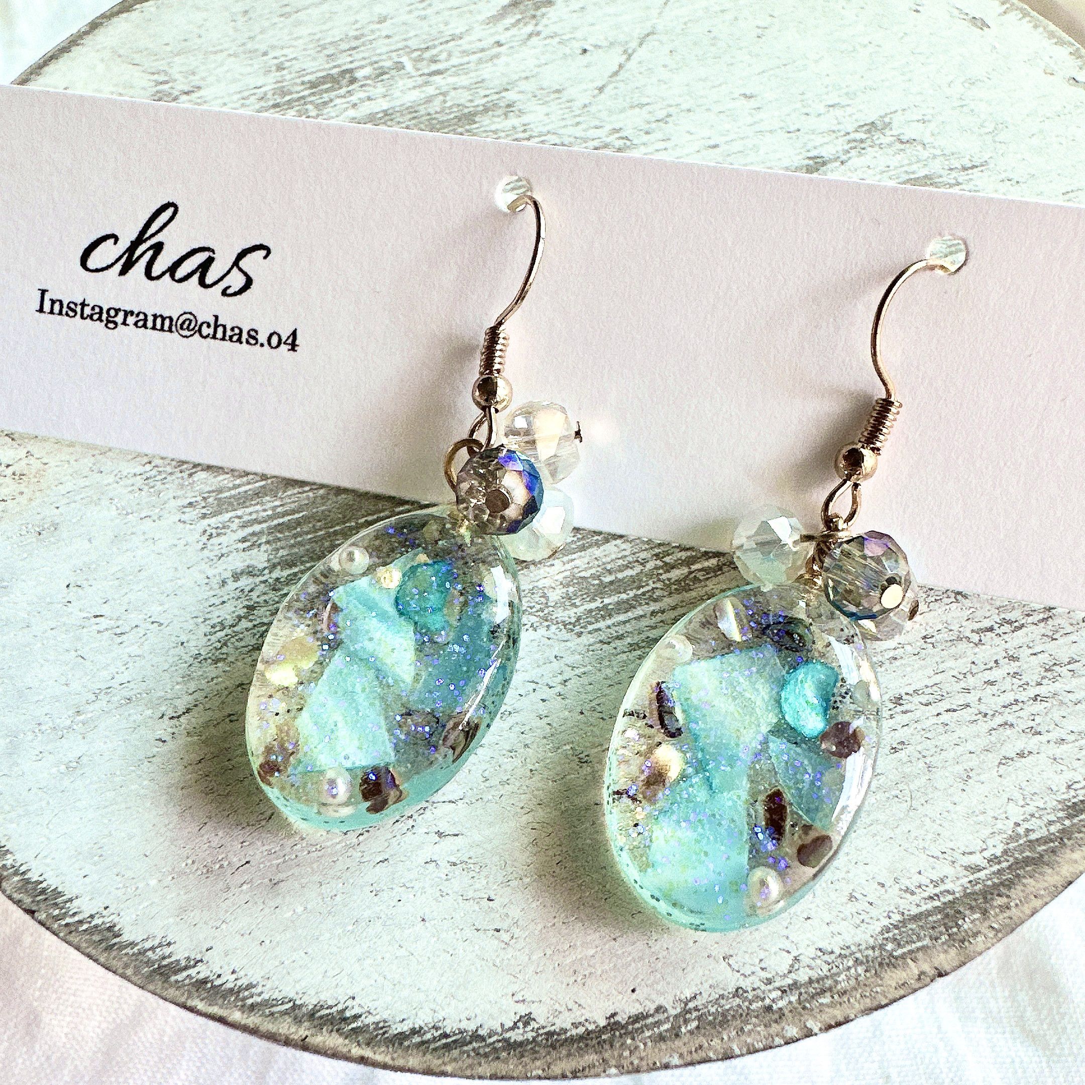 キラキラ　レジン　ピアス　イヤリング+100円　シェル ブルー　パープル キラキラ レジン ピアス イヤリング+100円 シェル ブルー パープル